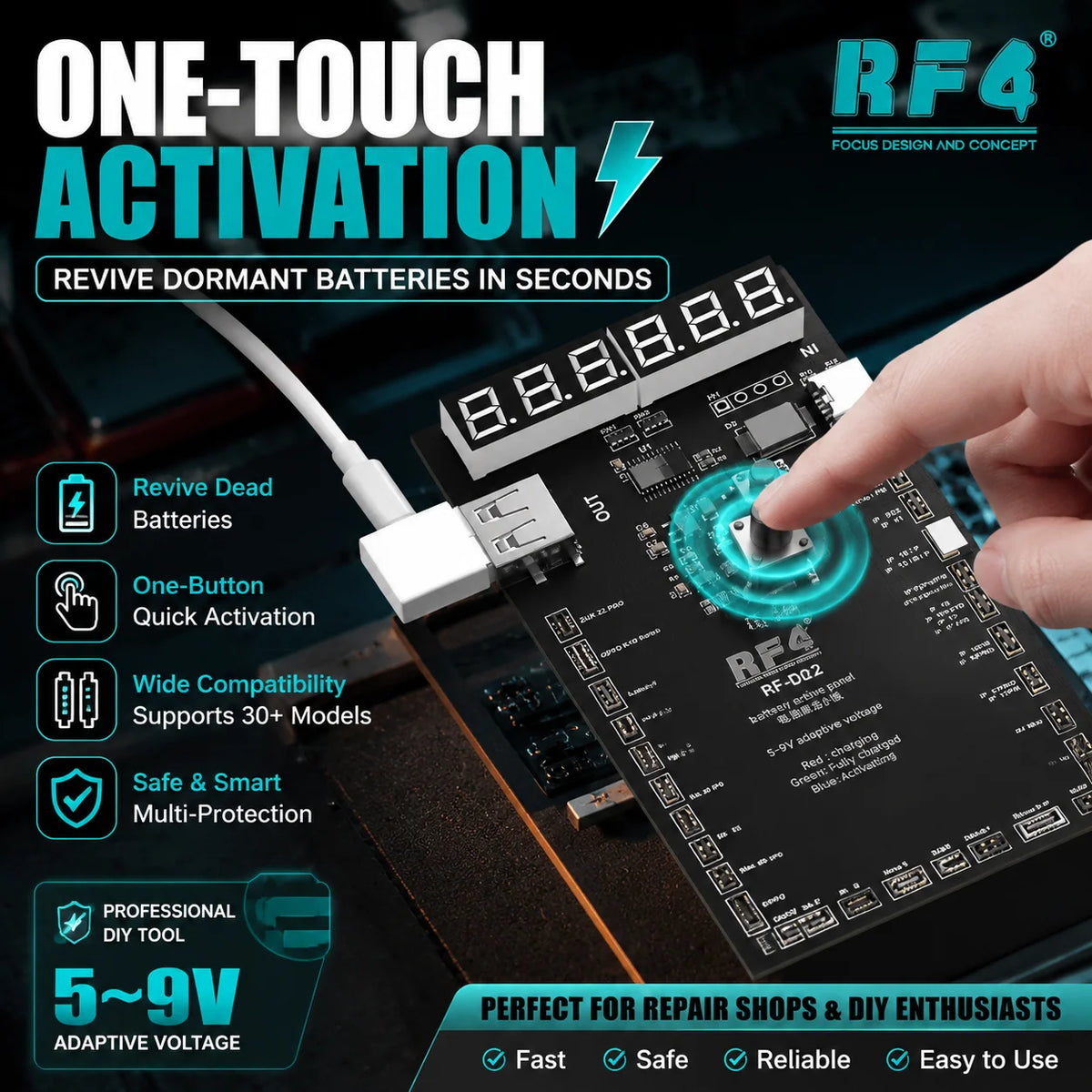 RF4 RF-D02 Battery Activation and Charge Test Board