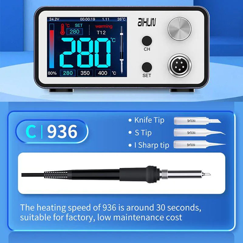 Aixun 200W T3A Intelligent Soldering Station with Electric Soldering Iron T12 T245 936 Handle Welding Tips for SMD BGA Repair