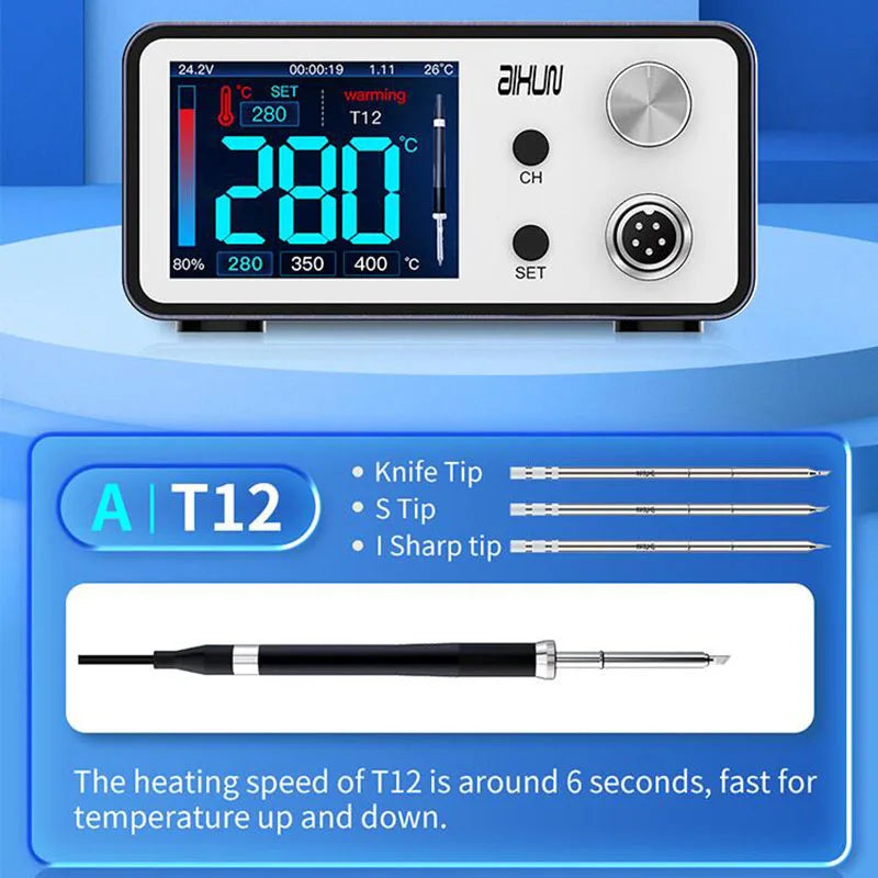 Aixun 200W T3A Intelligent Soldering Station with Electric Soldering Iron T12 T245 936 Handle Welding Tips for SMD BGA Repair