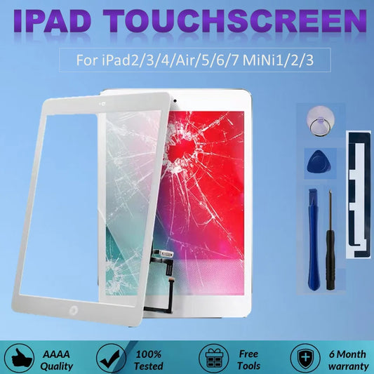 iPad Touch screen For iPad 2 3 4 Air 5 6 7 mini 1 2 3 Digitizer Sensor Glass Panel + Tool Kit for a1416 a1458 a1489 a1474 a1395