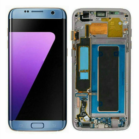SUPER AMOLED With Frame For Samsung Galaxy Display S7 Edge G935F LCD Burn-in Shadow Lcd Touch Screen Digitizer Repair Parts