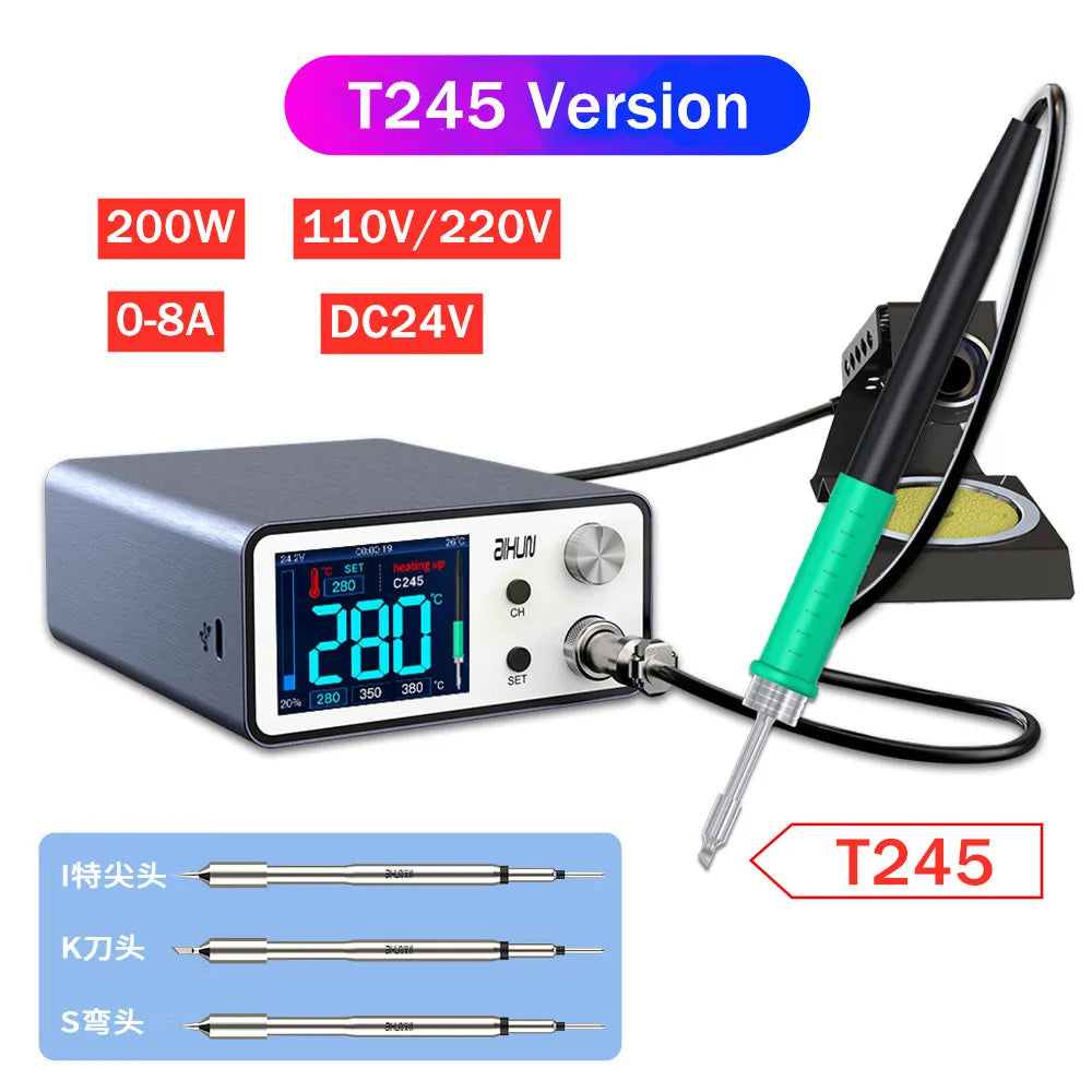 Aixun 200W T3A Intelligent Soldering Station with Electric Soldering Iron T12 T245 936 Handle Welding Tips for SMD BGA Repair
