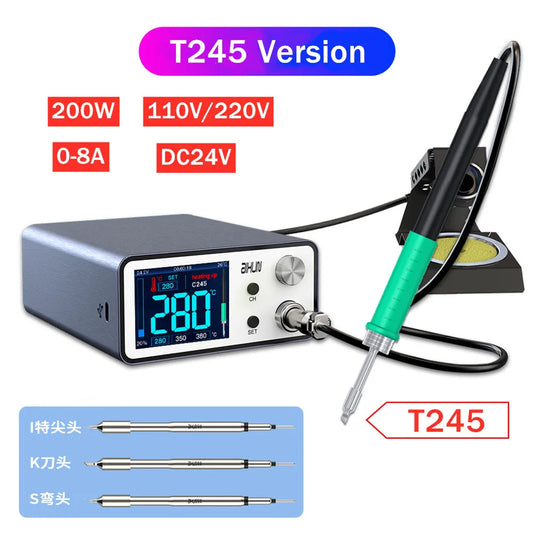 Aixun 200W T3A Intelligent Soldering Station with Electric Soldering Iron T12 T245 936 Handle Welding Tips for SMD BGA Repair