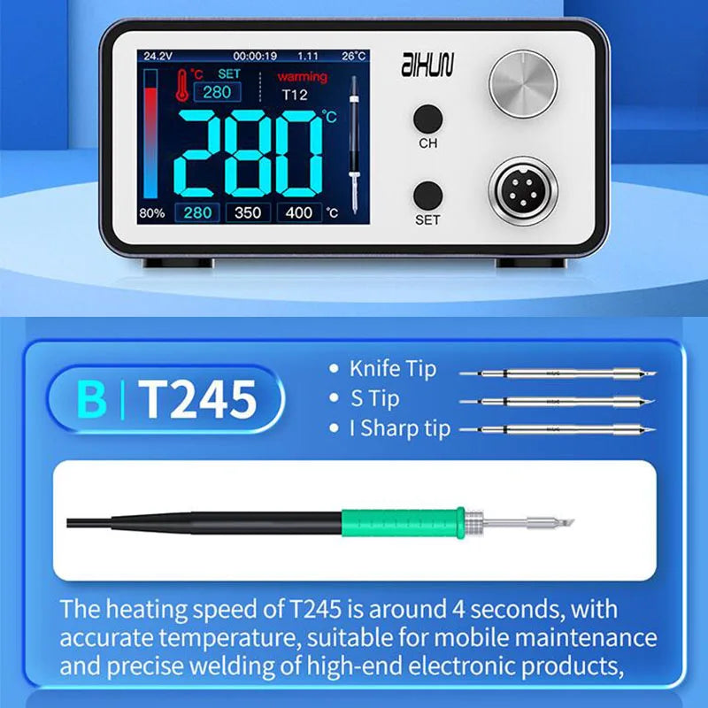 Aixun 200W T3A Intelligent Soldering Station with Electric Soldering Iron T12 T245 936 Handle Welding Tips for SMD BGA Repair