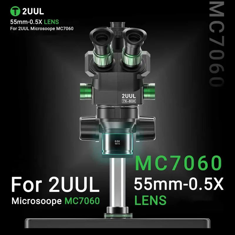 2UUL MS05 55mm-0.5X Lens for 2UUL Microscope MC7060 Auxiliary Objective Lens for Zoom Stereo Microscope