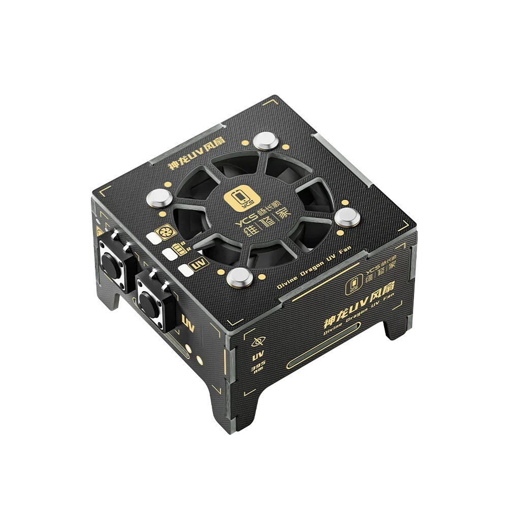 YCS 2 IN 1 UV Curing Lighting & Cooling Fan Kit for Phone Repair, LED Lamp with Exhaust Fan for Motherboard Chip PCB Work