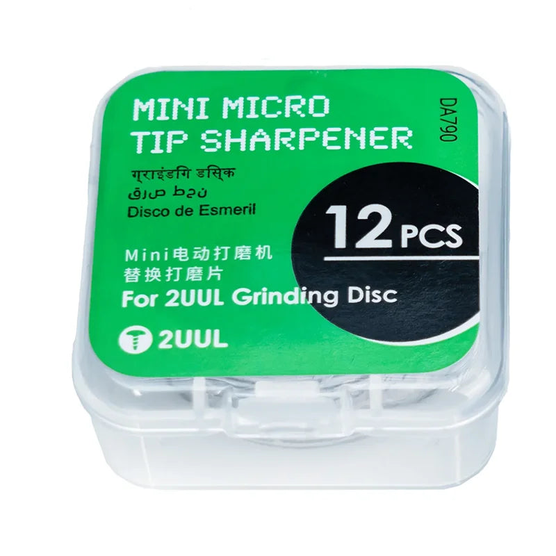 2UUL DA790 Mini Micro Tip Sharpener 12pcs/box Grinding Disc Replacement For Mini Electric Grinder Phone Repair Polishing Tool
