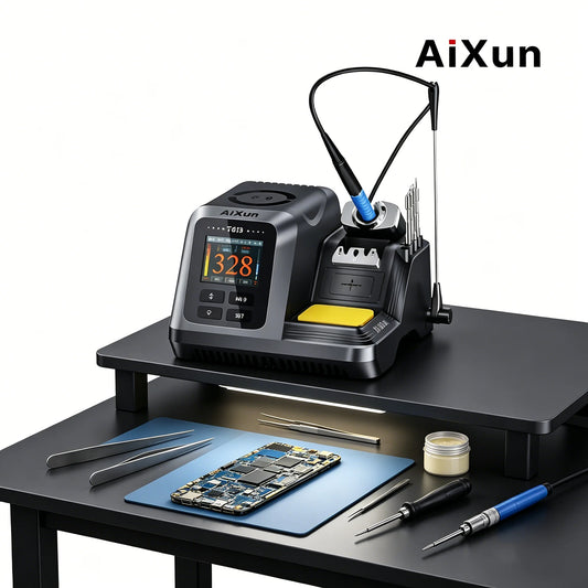 Estación de soldadura inteligente Aixun T413 de 200 W, compatible con mangos T245/T225 para soldadura, desmontaje y reparación de placas base BGA