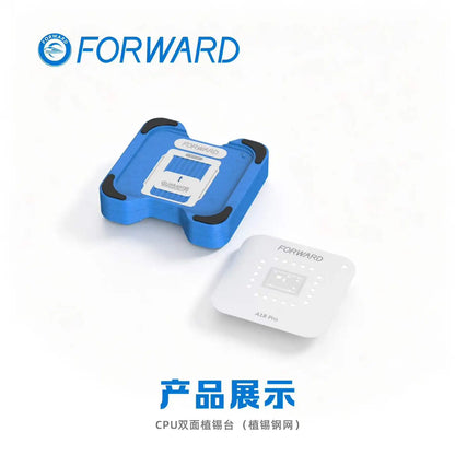 FORWARD FW‑ZC02 Kit de plataforma de reballing de CPU de doble cara con plantillas de reballing BGA de 93 piezas para herramienta de reparación de chips de CPU de iPhone y Android