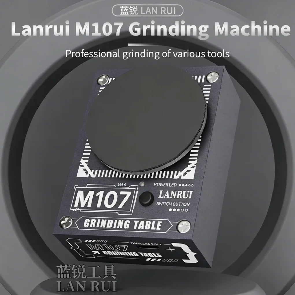 LANRUI M107 Multifunctional Disc Polishing/Grinding Machine for Tweezers Blade Test Probes Repair Tool Metal Wood Jade Grindin