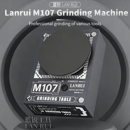 LANRUI M107 Máquina multifuncional de pulido/desbaste de disco para pinzas, cuchillas, puntas de prueba, herramienta de reparación, metal, madera y jade