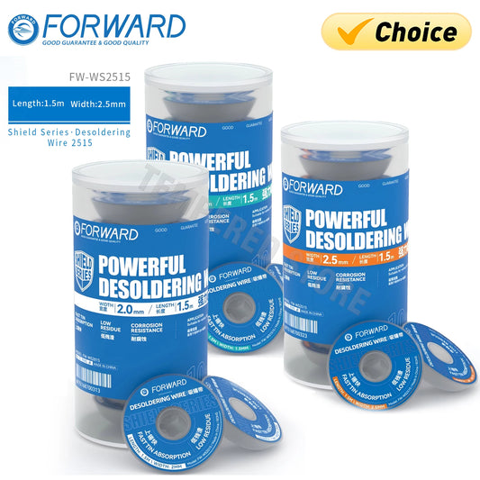FORWARD FW-WS1515/2015/2515 Alambre desoldador 10 piezas/rollo Bajo residuo para soldadura BGA de teléfonos móviles Mecha de soldadura Herramientas de reparación de soldadura rápida kit