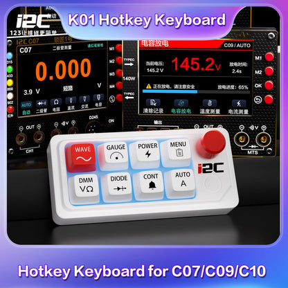 I2C K01 Teclado de teclas de acceso rápido: acceso con una sola tecla a las funciones de diodo, resistencia y capacitancia para multímetros con forma de onda C07/C09/C10, herramienta de reparación de teléfonos móviles
