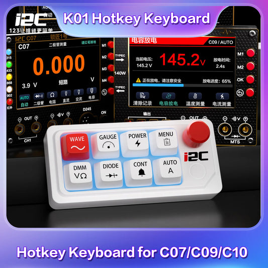 I2C K01 Hotkey Keyboard One Key Access to Diode Resistance Capacitance for C07/C09/C10 Waveform Multimeter Phone Repair Tool
