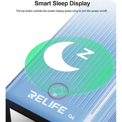 RELIFE Q4 6-Port Desktop Fast 72W Charger Dual PD+Dual QC,TFT HD Color Screen,Smart Sleep Mode,Compact & Portable