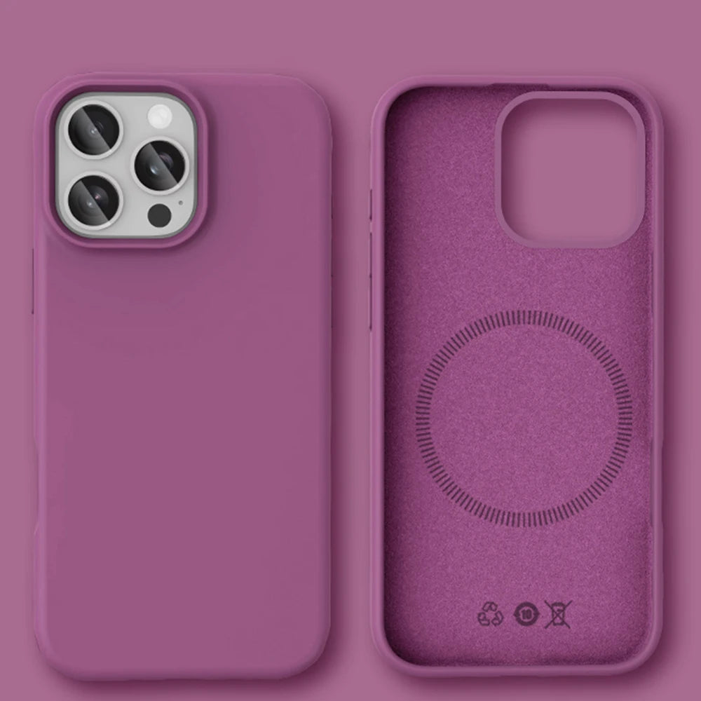 Original Liquid Silicone For Magsafe Magnetic Case For iPhone 18 17 Air 16 E 15 14 13 Pro Max Plus Charging Skin-friendly Cover