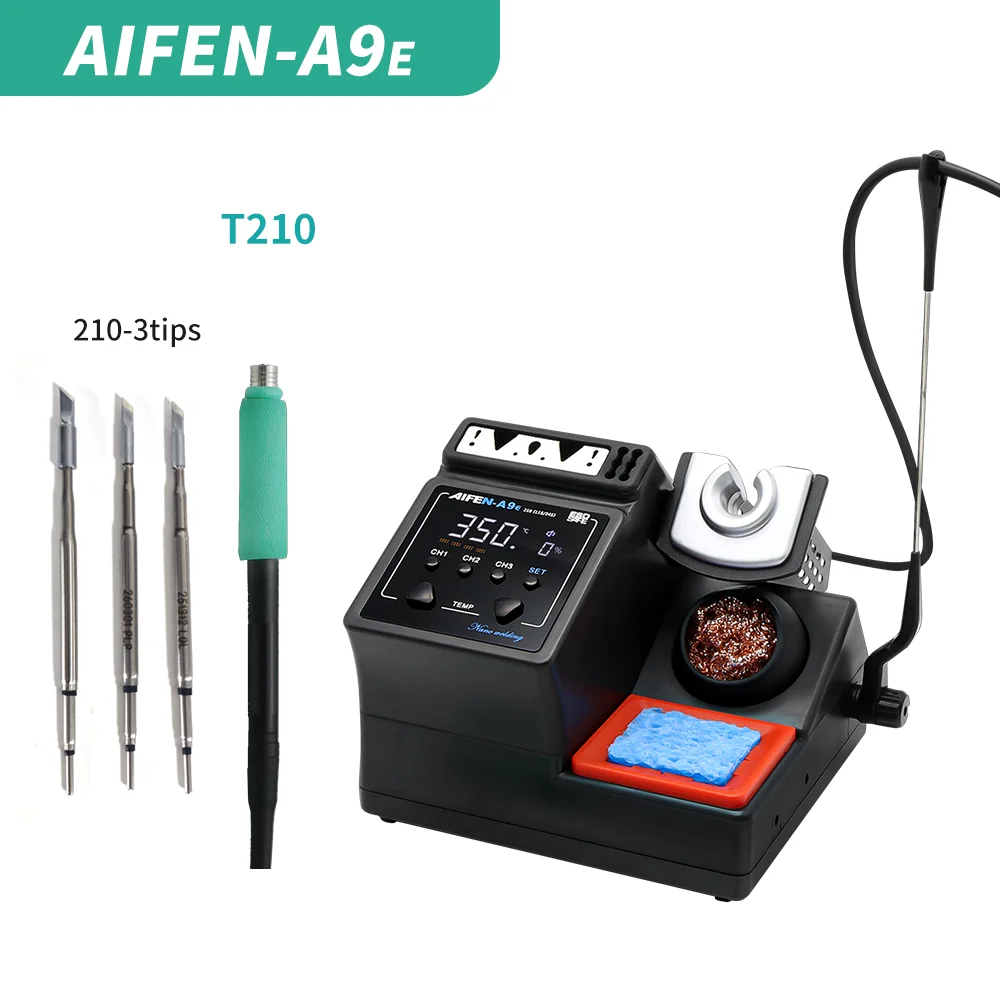 Estación de soldadura AIFEN A9E de 160 W con calentamiento rápido, compatible con puntas C210 y C245, para soldadura electrónica y retrabajo.