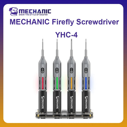 MECHANIC OFFICIAL Firefly Screwdriver YHC-4 Electric Screwdriver Kit with Charging Dock Magnetic S2 Steel Bits Repair Tools
