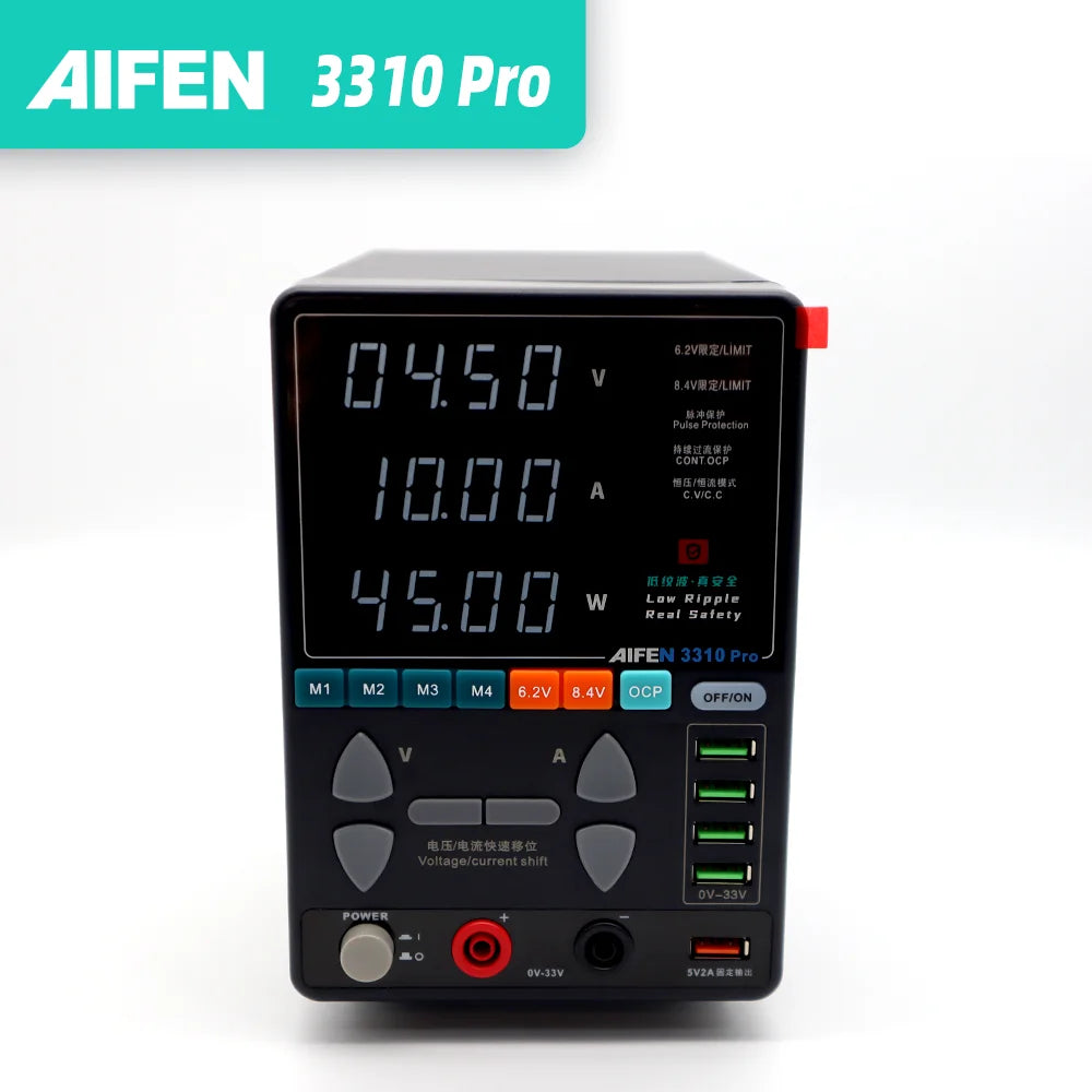 AIFEN 3310PRO Power Supply 33V/10A High Power 330W Low Ripple Pulse Protection High Precision Adjustable Switching DC Power