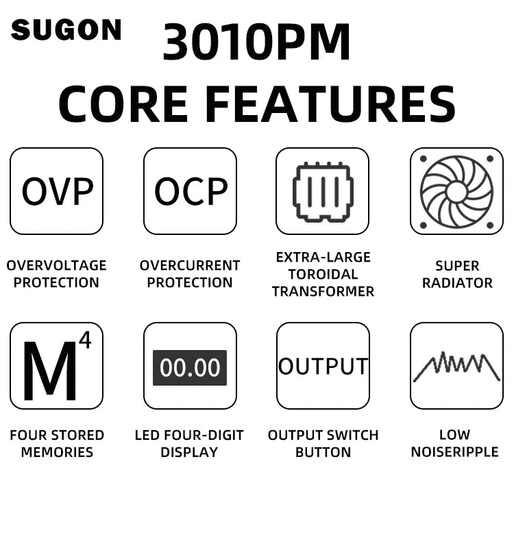 SUGON 3010PM DC Power Supply Adjustable Switching Power Supply for Equipment Maintenance