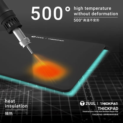 2UUL ST86 500x350x5mm Black ThickPad Extra Thick Repair Pad Anti-static Anti-slip Desk Rework Phone Repair Working Mat