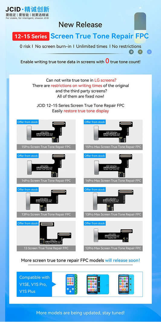 JCID screen true tone repair FPC for iphone 12-15 series