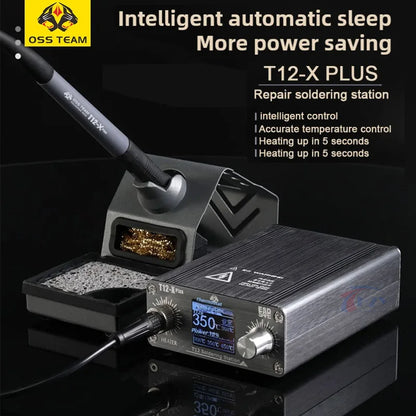 OSS T12-X Plus 75W Solder Station Set Digital Display Constant Temperature for Mobile Phone Repair Welding Tool with T12 Tip