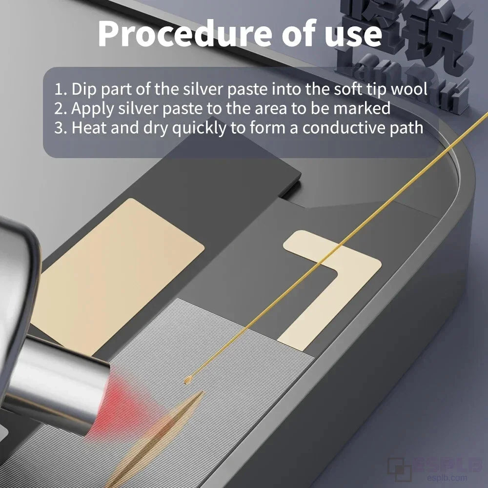 Lanrui 0.8g J9 Nano Conductive Silver Paste Precision Screen Low Resistance Line Repair Solution for IPhone/Android Phone