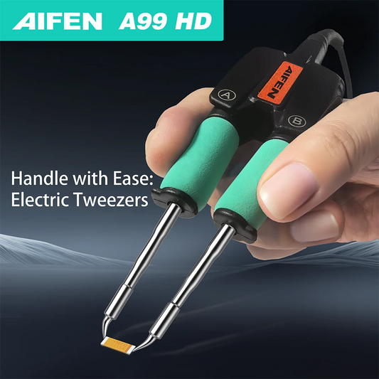 Estación de soldadura AIFEN-A99HD con pinzas de precisión, soldador de doble punta tipo pinza con mango 210/245, estación de retrabajo y soldadura