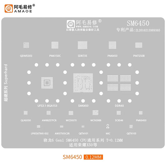 Plantilla de reballing BGA AMAOE Snapdragon serie SM