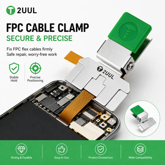 Abrazadera universal 2UUL FC01 para cable flexible FPC, dispositivo de posicionamiento para soldar y reparar cables planos en placas base de teléfonos y pantallas LCD