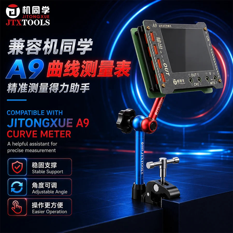 JTX X2 Brazo Mágico Multifuncional Set de Soporte Universal con Medidor Multifunción de Forma de Onda Curva Precisa A9