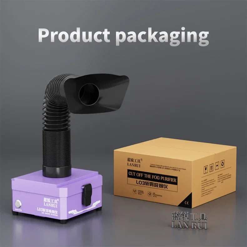 LANRUI LR-03 Desktop Soldering Fume Extractor with 3-Layer Filtration