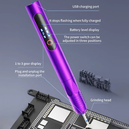 LANRUI F2 Micro Grinding Pen Phone Repair Stripping Stripped Screws Cutting Shield Cover Removal Hard Drive CPU Polishing Tool