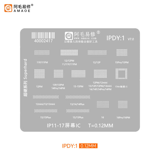 Plantilla BGA para el IC de pantalla del iPhone AMAOE IPDY1
