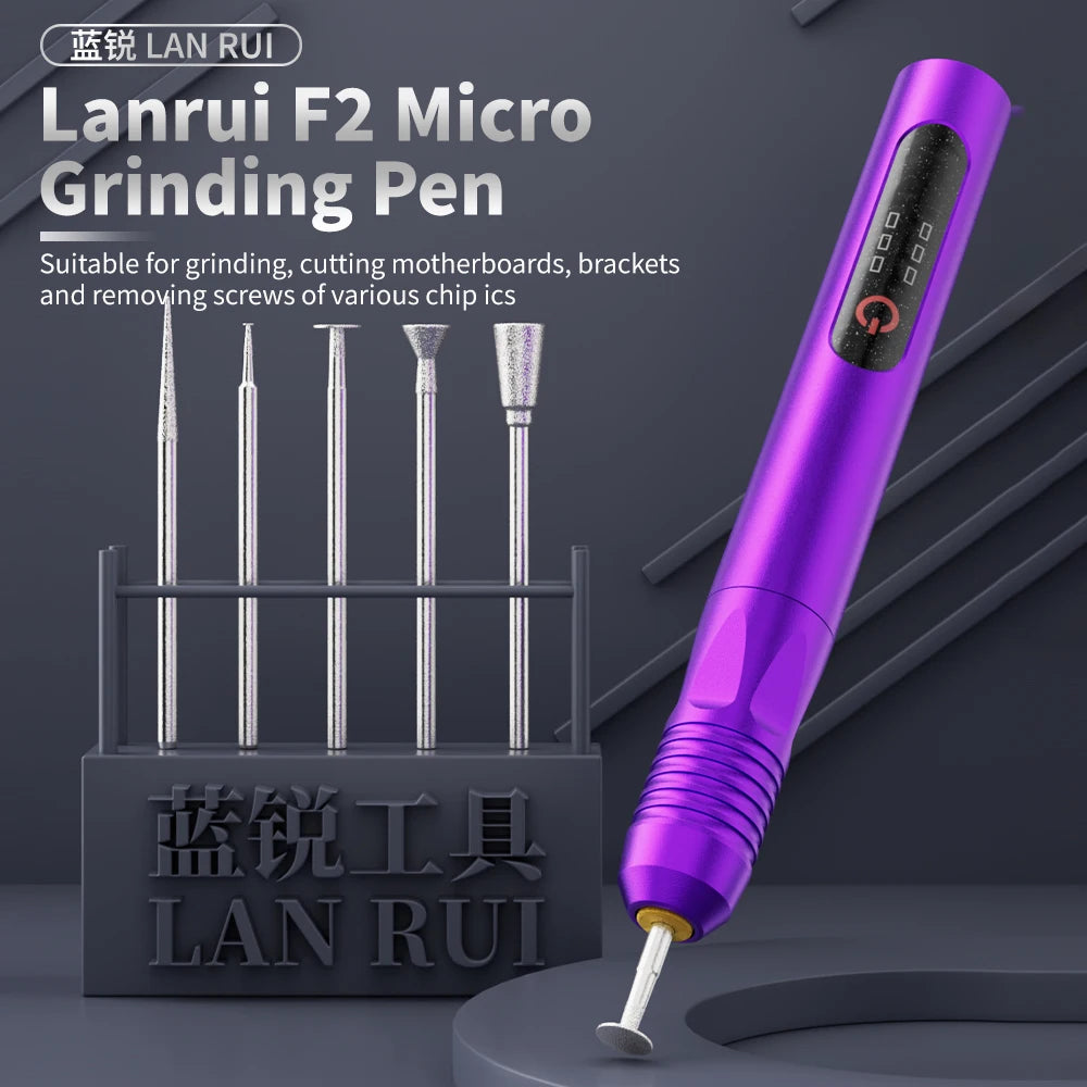 LANRUI F2 Micro Grinding Pen Phone Repair Stripping Stripped Screws Cutting Shield Cover Removal Hard Drive CPU Polishing Tool