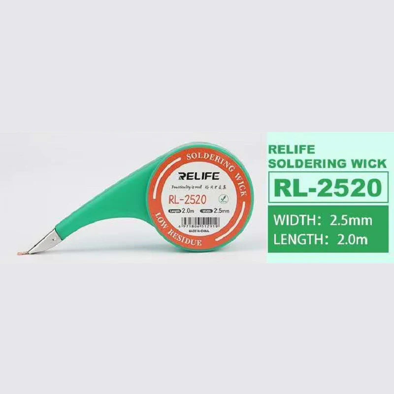 Relife Desoldering Braid Welding Solder Wick Wire No-Clean Low Residue Tin Repair Tool RL-1520 RL-2020 RL-2520 RL-3020 RL-3520