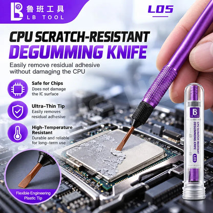 Cuchilla LUBAN L05 antirrayas para desengomado de CPU, eliminador de pegamento para chips de CI BGA, herramienta de reparación de placas base para teléfonos móviles y tabletas