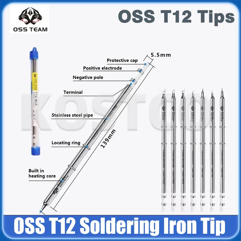 Punta de soldar OSS T12 T12-X Plus BLS/BJS/SKUS/KU/SUK/LS/ILS para estación de soldar serie T12, herramientas de puntas duras de alta calidad