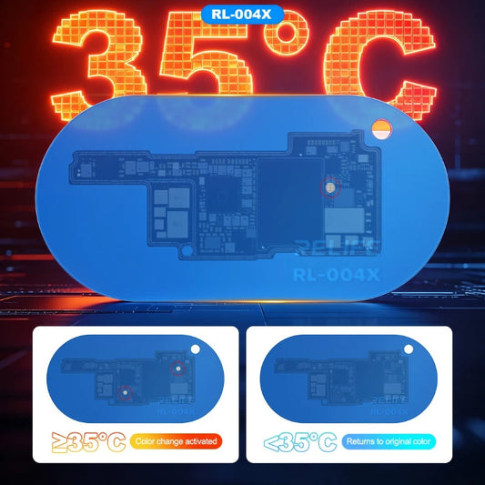 Película térmica RELIFE RL-004X de 35 °C para detección de cortocircuitos en placas base