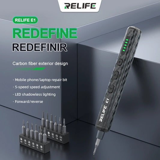 Juego de destornilladores eléctricos de precisión RELIFE E1, 12 puntas
