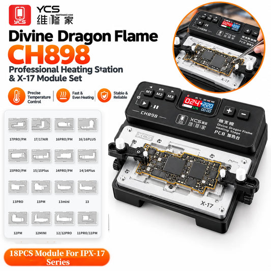 YCS CH898 PCB Preheating Station With 18PCS Module Heating Platform Constant Temperature for IPhone X-17 PCB Mainboard Repair