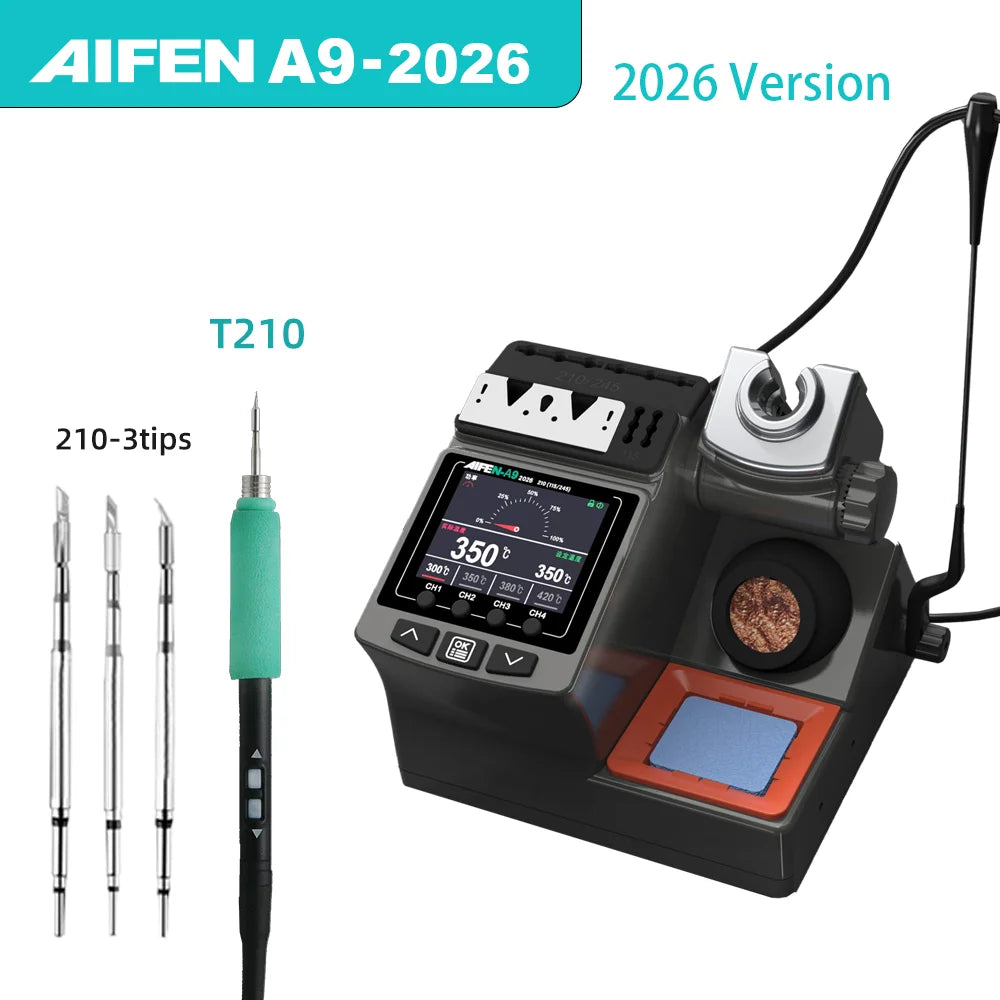 AIFEN A9-2026 Soldering Station 180W Power Compatible T210 T115 T245 Iron Handle for Phone Motherboard PCB Chip Welding Repair