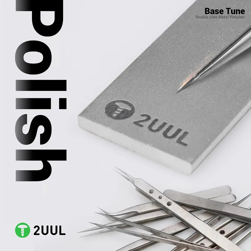 2UUL FM01 Metal Whetstone for Tweezers Correcting Repair Blade Soldering Tips Double-Side Polishing Grinding Tool Repair