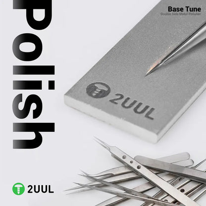 2UUL FM01 Metal Whetstone for Tweezers Correcting Repair Blade Soldering Tips Double-Side Polishing Grinding Tool Repair