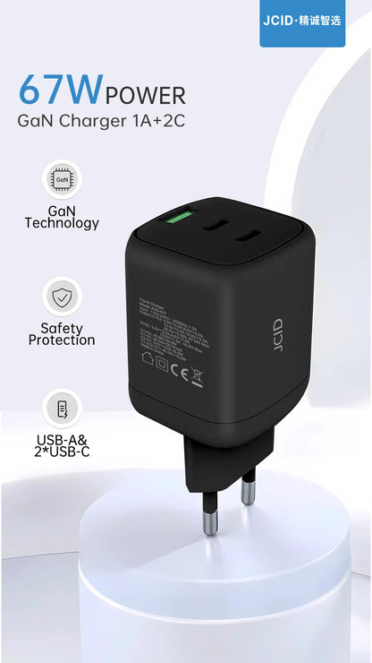 JCID GaN Charger Multi-Power 30/45/67W PD Adapter with Data Cable for Smartphone Tablet Home And Repair Shop Use