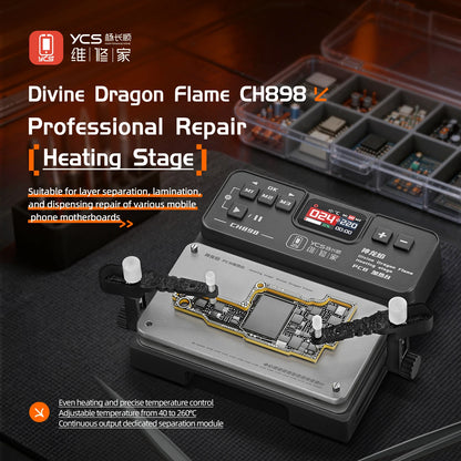 YCS CH898 Precision Heating Platform with Adjustable Clamp Universal for Android Phone IPhone Motherboard PCB Lamination Repair