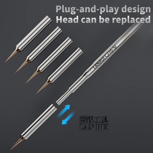 LANRUI S01 C210 Soldador con 4 puntas Resistente a altas temperaturas Soldadura de precisión para reparación de teléfonos y PCB Set de herramientas