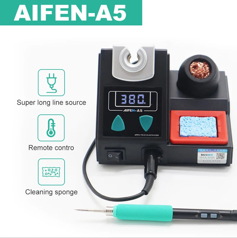 AIFEN A5 Soldering Station Compatible Soldering Iron Tips C210 245 C115 Handle Soldering and Rework Station Electronic Tool