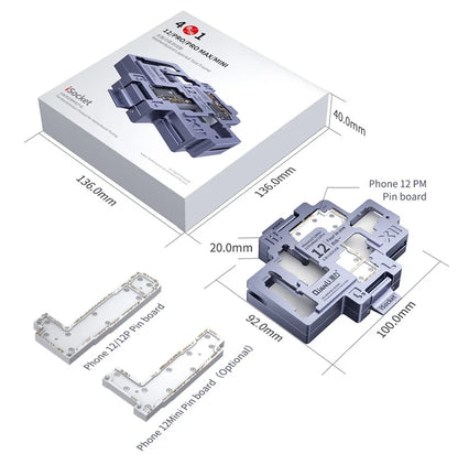 QIANLI ISocket 4IN1 for iPhone X 11 12 13 14 15 16 17 Pro Max Motherboard Test Fixture Double-deck Motherboard Function Tester